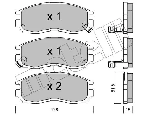Brake Pad Set, disc brake METELLI 22-0224-0)