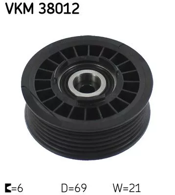 Deflection/Guide Pulley, V-ribbed belt SKF VKM 38012)