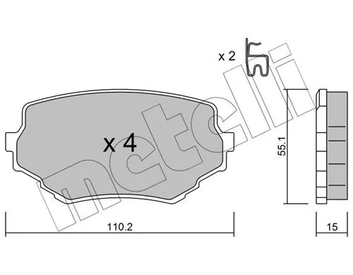 Brake Pad Set, disc brake METELLI 22-0249-0)