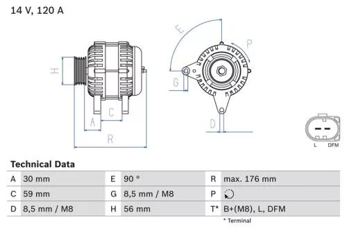 Alternator BOSCH 0 986 042 830)