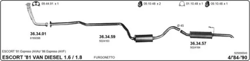 Exhaust System HANS 525000043)