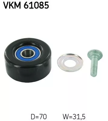 Deflection/Guide Pulley, V-ribbed belt SKF VKM 61085)