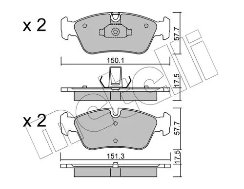 Brake Pad Set, disc brake METELLI 22-0260-0)