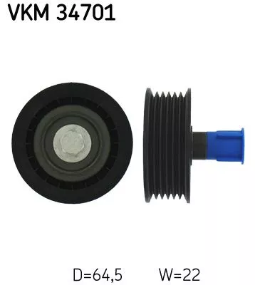 Deflection/Guide Pulley, V-ribbed belt SKF VKM 34701)
