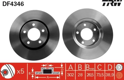 Brake Disc TRW DF4346)