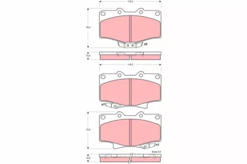 Brake Pad Set, disc brake TRW GDB3383)