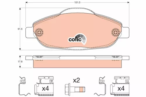 Brake Pad Set, disc brake TRW GDB1761)