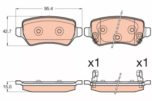Brake Pad Set, disc brake TRW GDB3585)