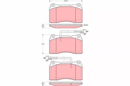 Brake Pad Set, disc brake TRW GDB1603)