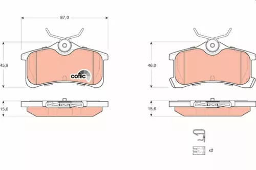 Brake Pad Set, disc brake TRW GDB3334)