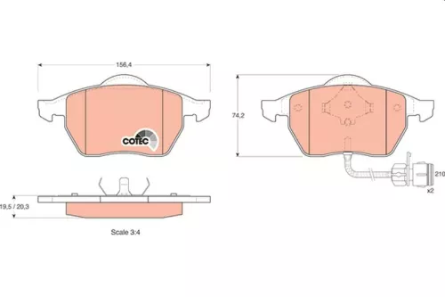Brake Pad Set, disc brake TRW GDB1049)