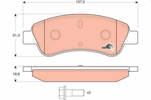 Brake Pad Set, disc brake TRW GDB1463)