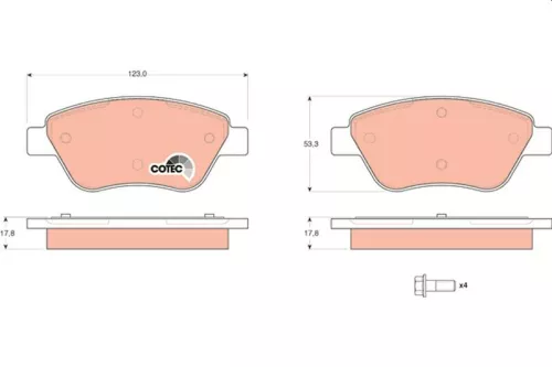 Brake Pad Set, disc brake TRW GDB1579)