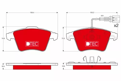 Brake Pad Set, disc brake TRW GDB1651DTE)