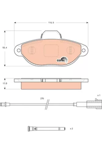 Brake Pad Set, disc brake TRW GDB1745)