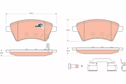 Brake Pad Set, disc brake TRW GDB1673)
