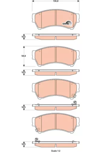 Brake Pad Set, disc brake TRW GDB3501)