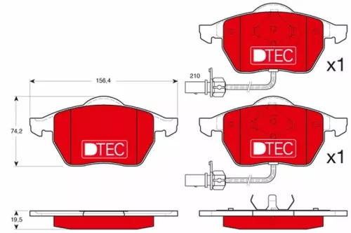 Brake Pad Set, disc brake TRW GDB1307DTE)