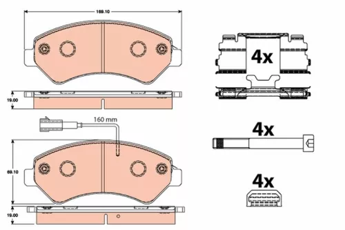 Brake Pad Set, disc brake TRW GDB2072)