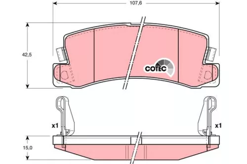 Brake Pad Set, disc brake TRW GDB3164)