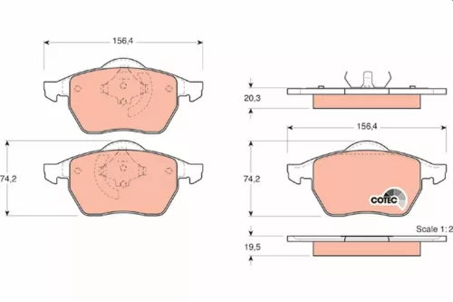 Brake Pad Set, disc brake TRW GDB1376)