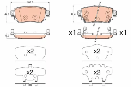 Brake Pad Set, disc brake TRW GDB3617)