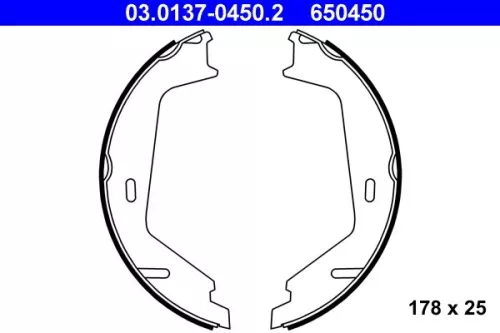 Brake Shoe Set, parking brake ATE 03.0137-0450.2)