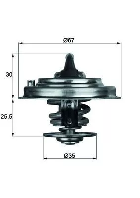 Thermostat, coolant MAHLE TX 30 87D)