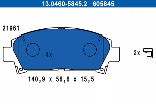 Brake Pad Set, disc brake ATE 13.0460-5845.2)