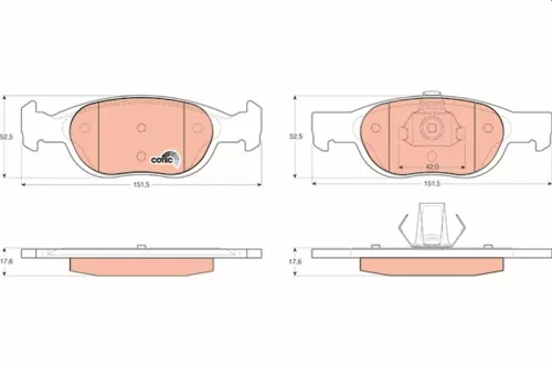 Brake Pad Set, disc brake TRW GDB1339)