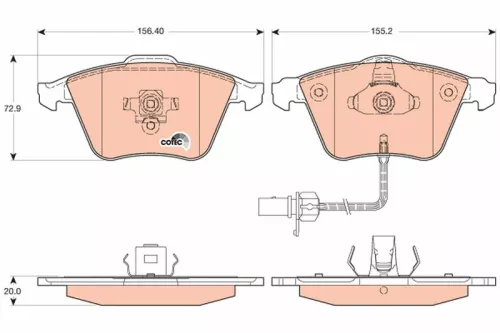 Brake Pad Set, disc brake TRW GDB1617)
