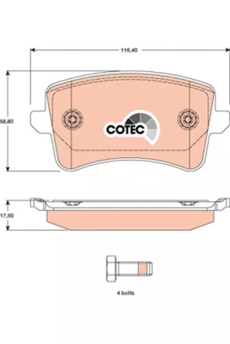Brake Pad Set, disc brake TRW GDB1765)