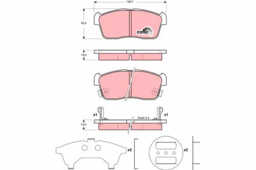 Brake Pad Set, disc brake TRW GDB3236)