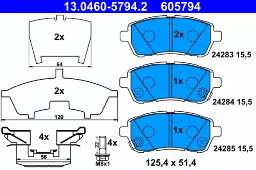 Brake Pad Set, disc brake ATE 13.0460-5794.2)