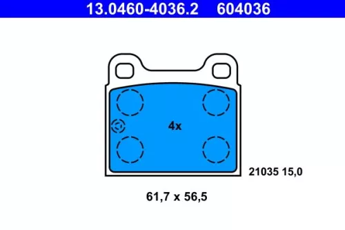 Brake Pad Set, disc brake ATE 13.0460-4036.2)