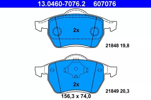 Brake Pad Set, disc brake ATE 13.0460-7076.2)