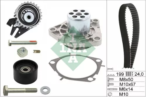 Water Pump & Timing Belt Kit Schaeffler INA 530 0562 30)