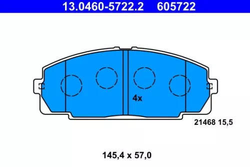 Brake Pad Set, disc brake ATE 13.0460-5722.2)