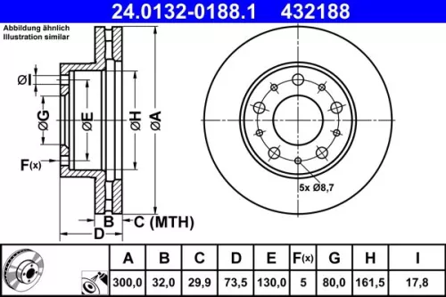 Brake Disc ATE 24.0132-0188.1)