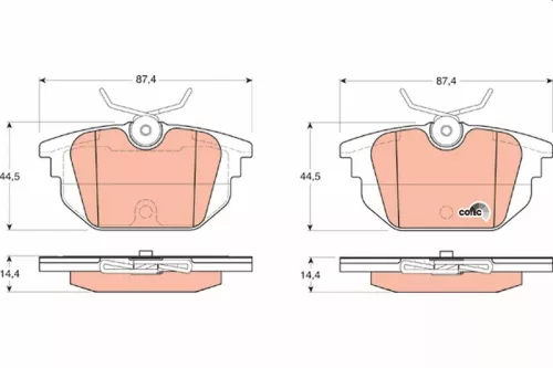 Brake Pad Set, disc brake TRW GDB1333)