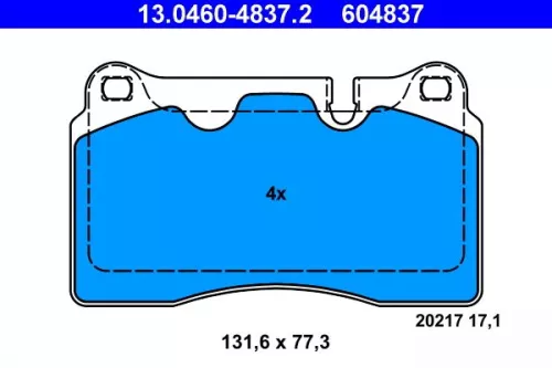Brake Pad Set, disc brake ATE 13.0460-4837.2)