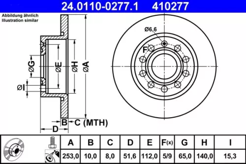 Brake Disc ATE 24.0110-0277.1)