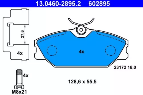 Brake Pad Set, disc brake ATE 13.0460-2895.2)