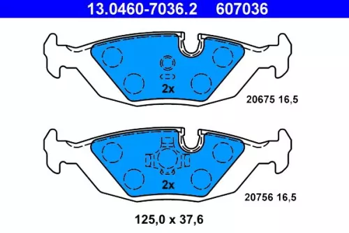 Brake Pad Set, disc brake ATE 13.0460-7036.2)