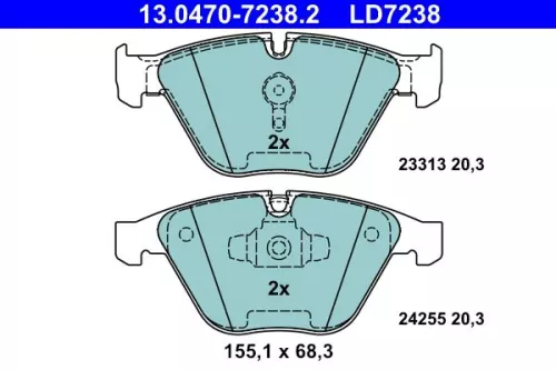 Brake Pad Set, disc brake ATE 13.0470-7238.2)