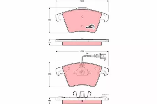 Brake Pad Set, disc brake TRW GDB1556)