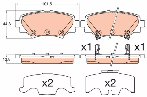 Brake Pad Set, disc brake TRW GDB3593)
