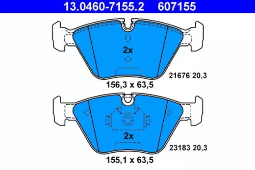 Brake Pad Set, disc brake ATE 13.0460-7155.2)