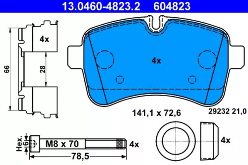 Brake Pad Set, disc brake ATE 13.0460-4823.2)