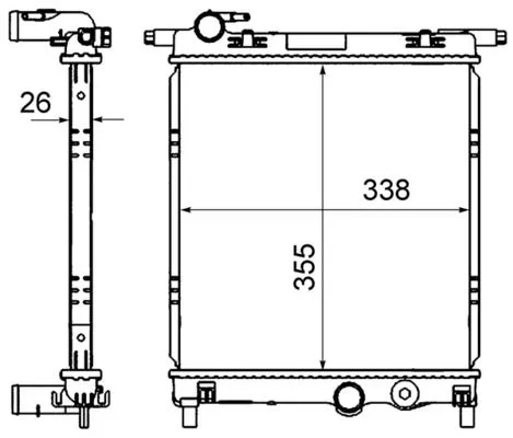 Radiator, engine cooling MAHLE CR 831 000S)